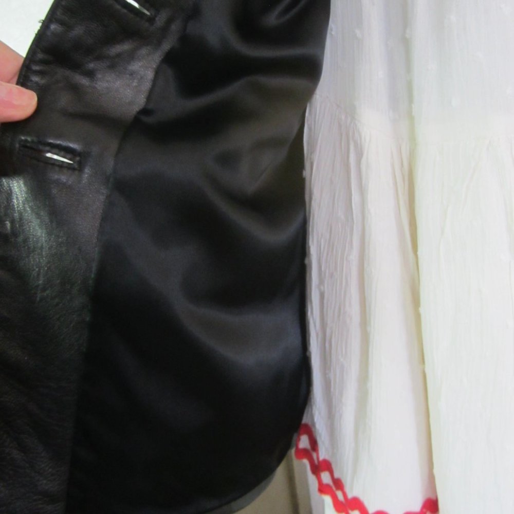 Bebe - Black Leather Three Button Closure Soft Le… - image 3